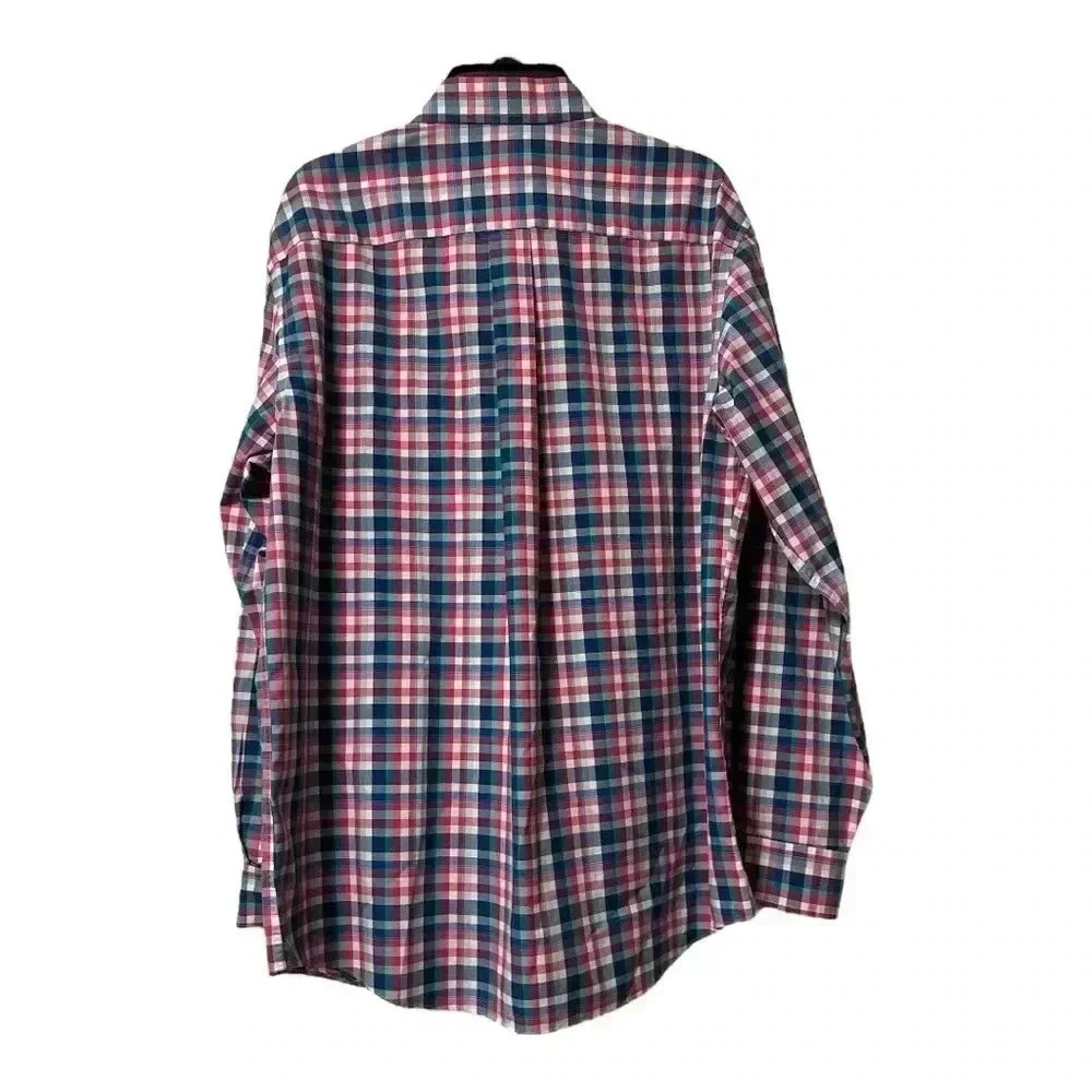 Joe.A.Bank Travelers collection
Plaid Pink and Turquoise Dress Shirt Men's Large - Picture 2 of 3